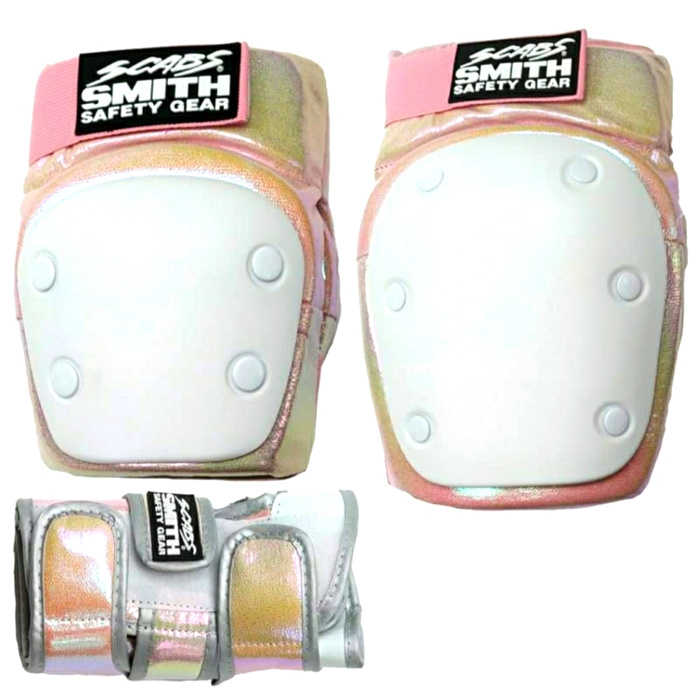 SCABS Skate Pad Set - adult small - Cotton Candy
